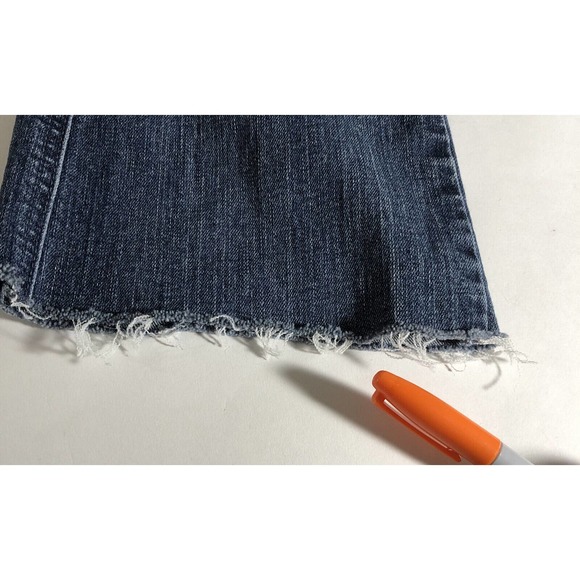 7 For All Mankind "A" Pocket Cropped Cutoff Capri Jeans Distressed Size 27 - Picture 8 of 12